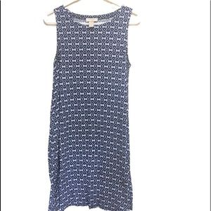 LOFT Blue & White Tee Sleeveless Print Short Dress